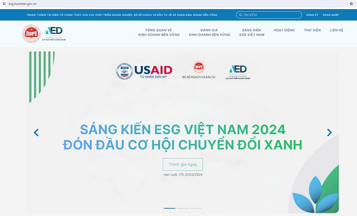 Thông báo đăng ký tham gia Sáng kiến Việt Nam ESG 2025 trong khuôn khổ dự án "Tăng cường năng lực cạnh tranh khu vực tư nhận Việt Nam"